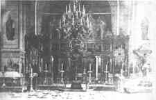 Внутренний вид Сретенского храма  Иоанно-Предтеченского монастыря, с Крестом Господним (ныне храм в честь Иоанна Предтечи).