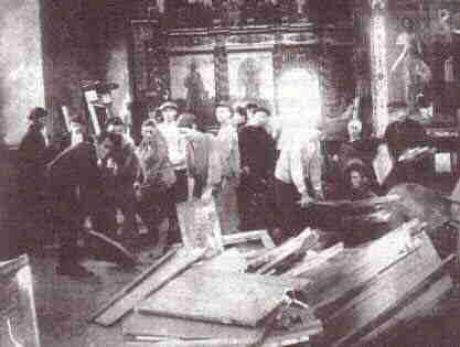 разбор Иконостаса в 1931 в Успенском соборе